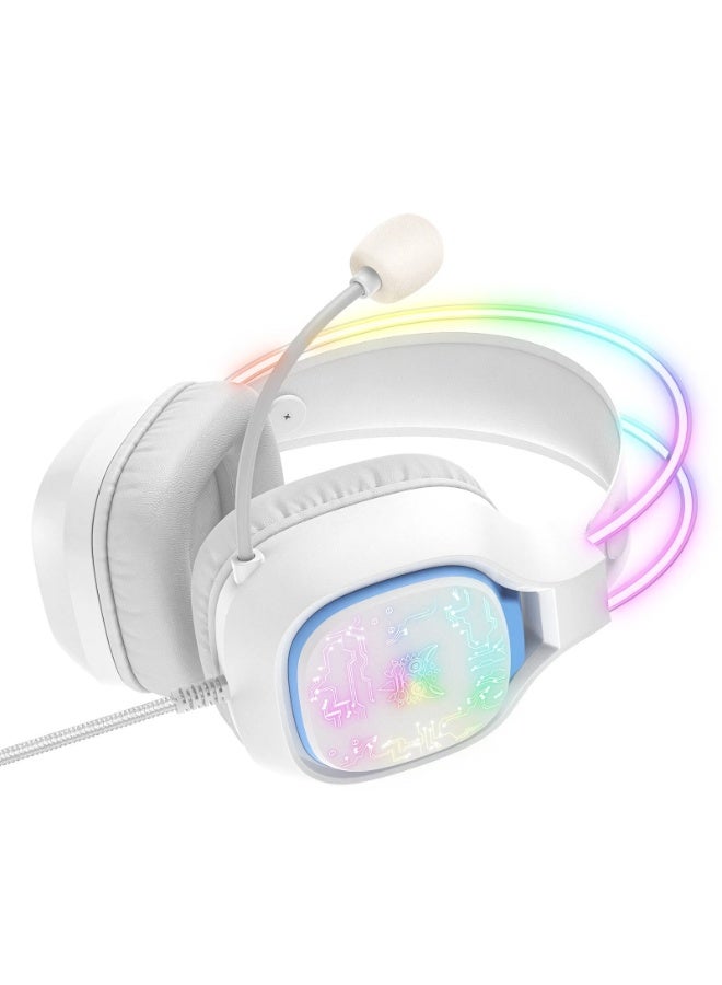 onikuma X22 RGB Gaming Headphones, Over-Ear Headset with Microphone, Noise Reduction, Volume Control, LED Light, Durable & Comfortable Design, Compatible with PC, Laptop, PS4, PS5, Xbox - Image 4